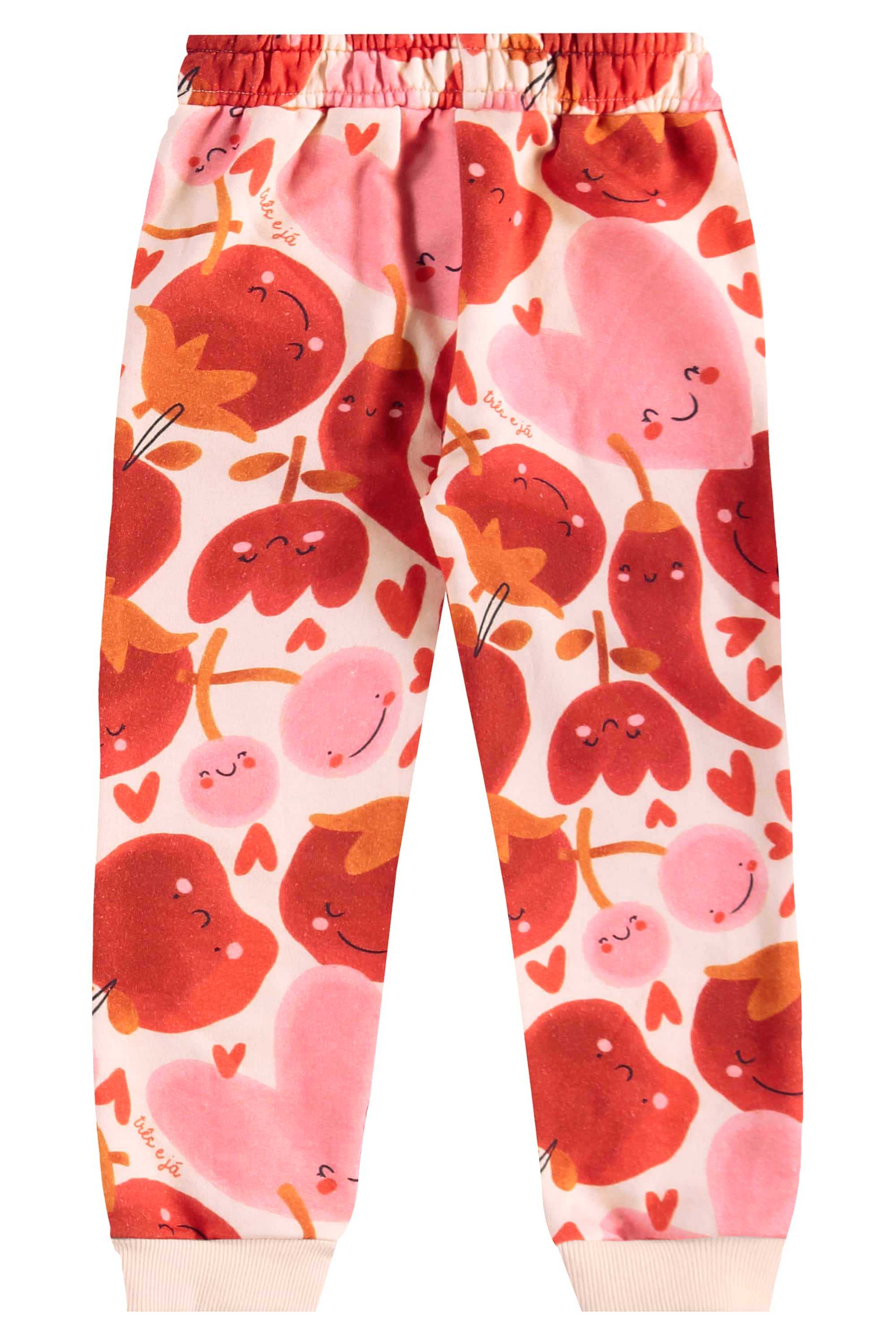 Conjunto Infantil Frutas Vermelhas com Jaqueta e Calça (Rosa) Três e Já - Imagem 24